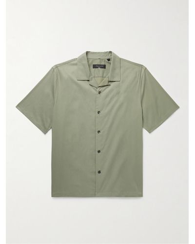 Rag & Bone Avery Convetible-collar Woven Shirt - Green