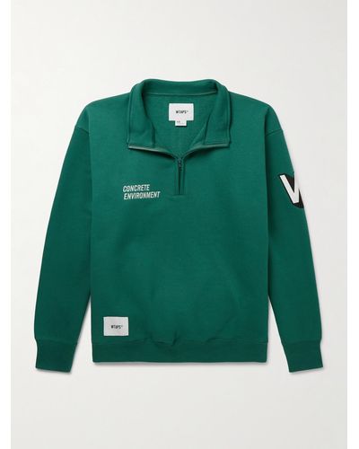 WTAPS Sweatshirt aus Baumwoll-Jersey mit Logostickerei - Grün
