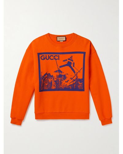 Gucci Sweatshirt aus Baumwoll-Jersey mit Print - Orange