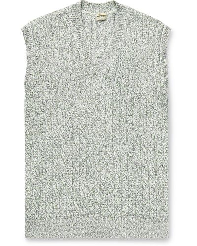 Massimo Alba Divo Ribbed Cotton Sweater Vest - Gray