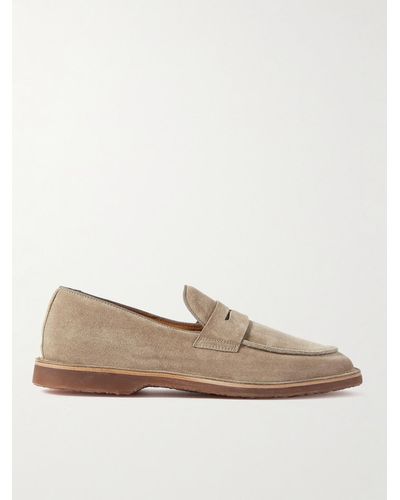 Officine Creative Kent Suede Penny Loafers - Natural