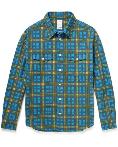Visvim Pioneer Checked Cotton-flannel Shirt - Blue