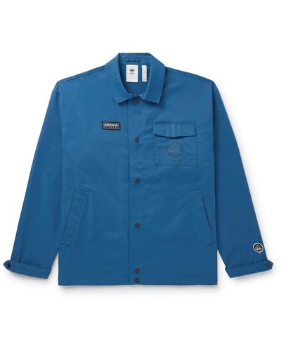 adidas Originals Wingrove Logo-appliquéd Recycled-twill Jacket - Blue