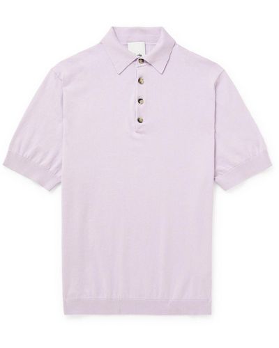 Allude Cotton And Cashmere-blend Polo Shirt - Pink