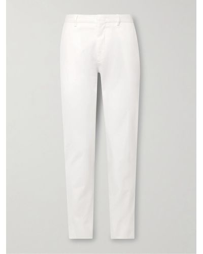 Zegna Slim-fit Straight-leg Cotton-twill Trousers - White