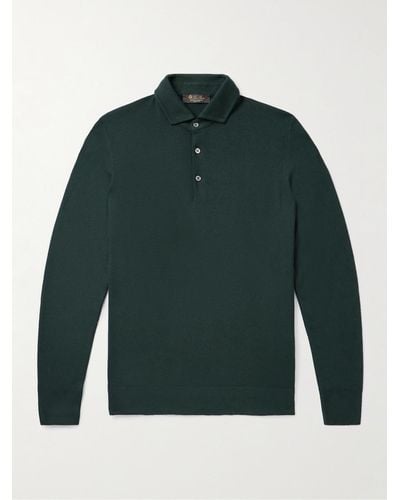 Loro Piana Slim-fit Baby Cashmere Polo Shirt - Green
