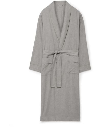 Zimmerli of Switzerland Cotton And Wool-blend Flannel Robe - Gray