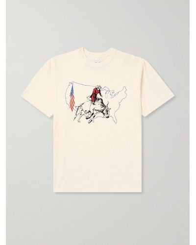 One Of These Days Bullrider USA T-Shirt aus Baumwoll-Jersey mit Print - Natur