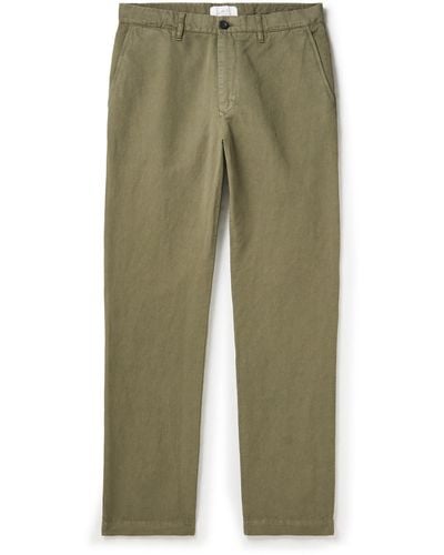 MR P. Cotton And Linen-blend Twill Chinos - Green