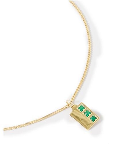 Miansai Everett Williams Virgil Gold Vermeil Agate Pendant Necklace - Green