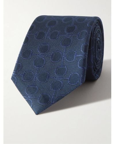 Gucci 7.5cm Horsebit Silk-jacquard Tie - Blue