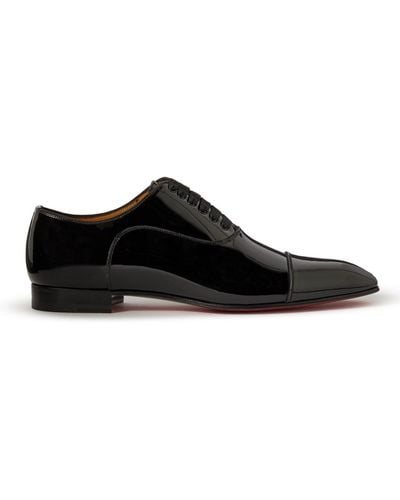 Christian Louboutin Greggo Patent-leather Oxford Shoes - Black