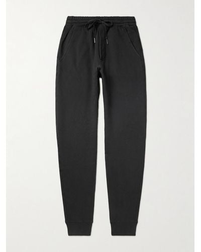 Tom Ford Tapered Garment-dyed Cotton-jersey Joggers - Black