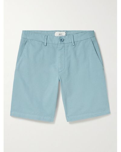 MR P. Straight-leg Cotton-twill Shorts - Blue