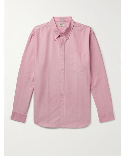 J.Crew Button-down Collar Striped Cotton Oxford Shirt - Pink