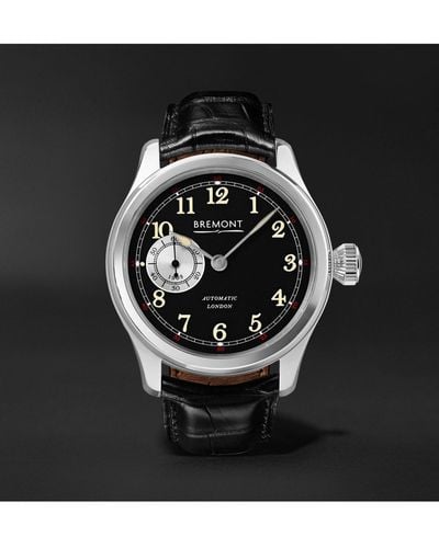 Bremont Wright Flyer Limited Edition Automatic 43mm Stainless Steel And Leather Watch - Black