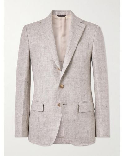 Loro Piana Torino Slub Linen Suit Jacket - Natural
