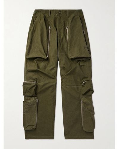 READYMADE Wide-leg Cotton Cargo Trousers - Green