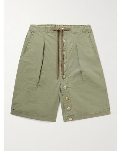 Kapital Surf Cowboy Straight-leg Cotton Shorts - Green