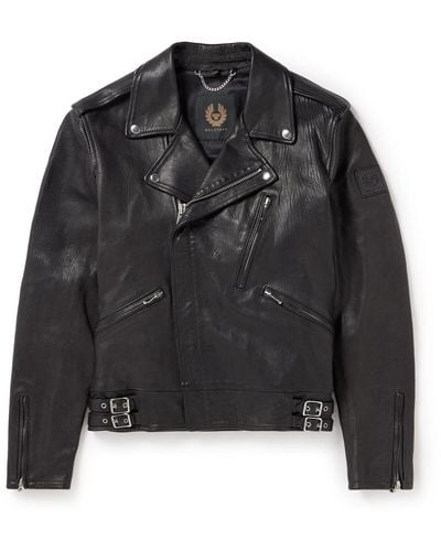 Belstaff Rider Full-grain Leather Jacket - Black