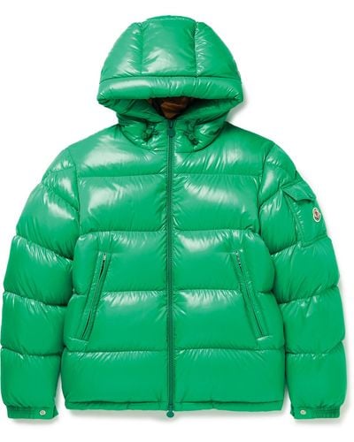 Moncler Ecrins Quilted Shell Hooded Down Jacket - Green