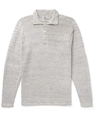 Inis Meáin Honda 50 Linen Polo Shirt - Gray