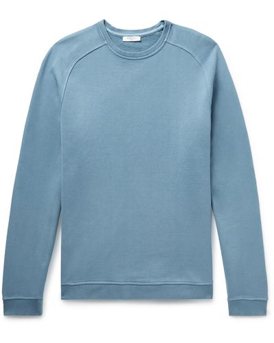 Boglioli Garment-dyed Cotton-jersey Sweatshirt - Blue