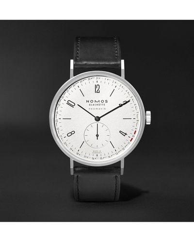 Nomos Tangente Neomatik Automatic 41mm Stainless Steel And Leather Watch, Ref. No. 180 - Black