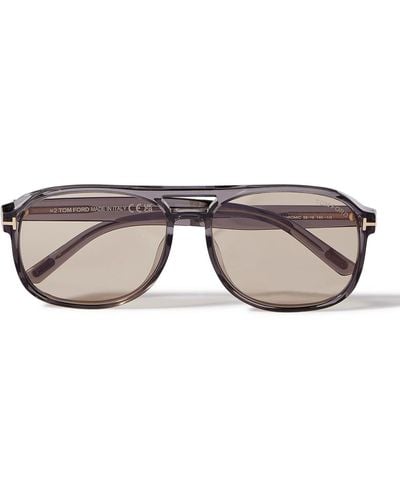 Tom Ford Aviator-style Acetate Sunglasses - Gray