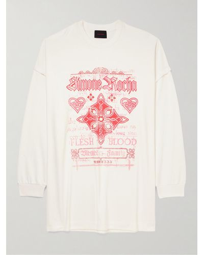 Simone Rocha Oversized Printed Cotton-jersey T-shirt - Pink