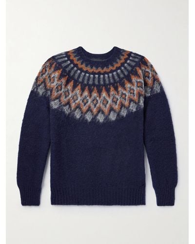 Howlin' Pullover aus Wolle mit Fair-Isle-Muster - Blau