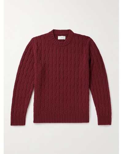 MR P. Cable-knit Wool Jumper - Red