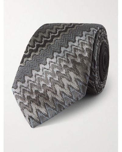 Missoni 7cm Silk-jacquard Tie - Grey