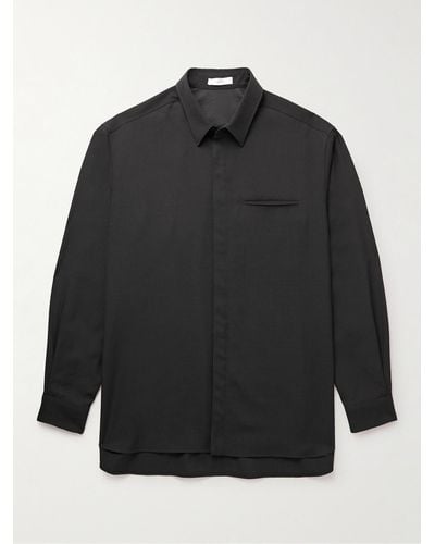 The Row Fili Wool-twill Shirt - Black