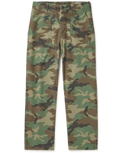 Orslow Woodland Straight-leg Camouflage-print Cotton-canvas Cargo Pants - Green