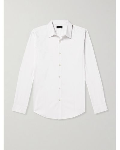 Theory Sylvain Slim-fit Cotton-blend Poplin Shirt - White