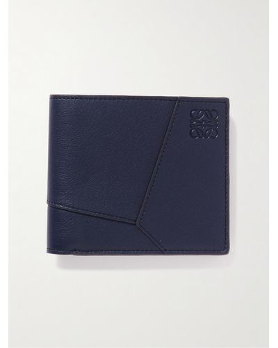 Loewe Puzzle Logo-embossed Leather Billfold Wallet - Blue