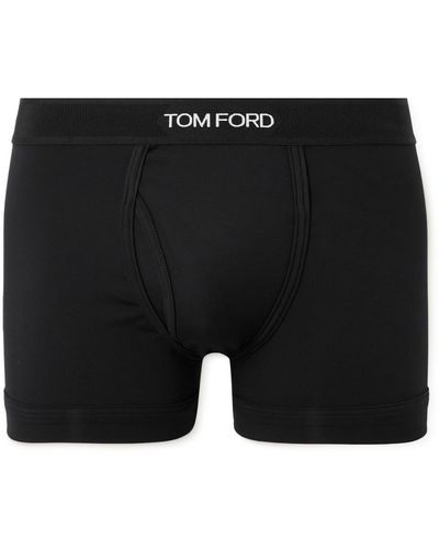 Tom Ford Stretch-cotton And Modal-blend Boxer Briefs - Black