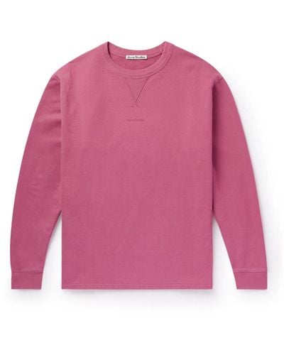 Acne Studios Logo-print Cotton-jersey Sweatshirt - Pink