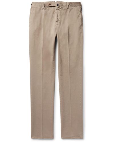 Incotex Four Season Relaxed-Fit Cotton-Blend Chinos - Natural