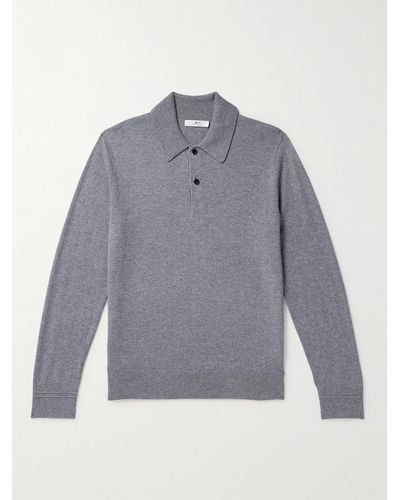 MR P. Cashmere Polo Shirt - Grey