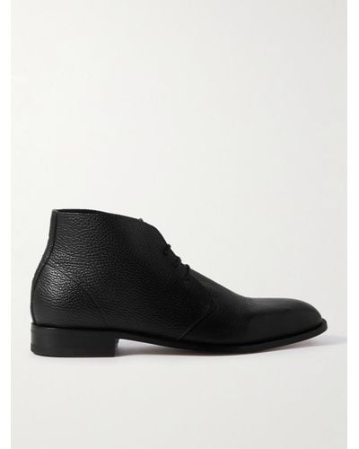 Manolo Blahnik Berwick Full-grain Leather Chukka Boots - Black