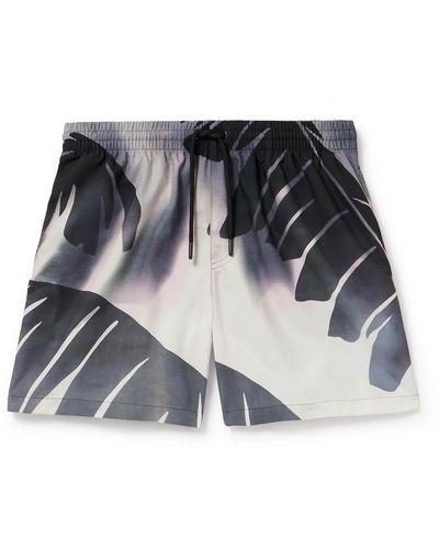 Dries Van Noten Straight-leg Mid-length Printed Swim Shorts - Black