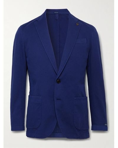 Peter Millar Southport Slim-fit Garment-dyed Cotton-blend Piqué Blazer - Blue