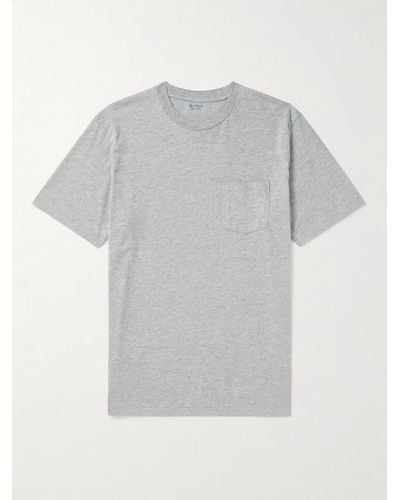 Hartford T-shirt in jersey di cotone tinta in capo Pocket - Grigio