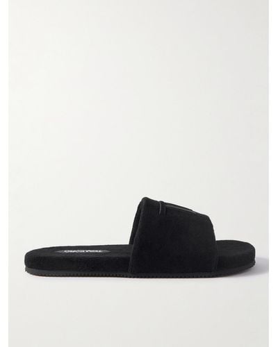 Tom Ford Harrison Logo-embroidered Terry Sandals - Black