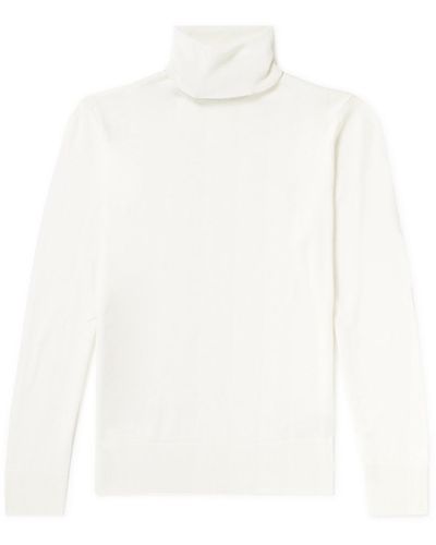 MR P. Slim-fit Merino Wool Rollneck Sweater - White