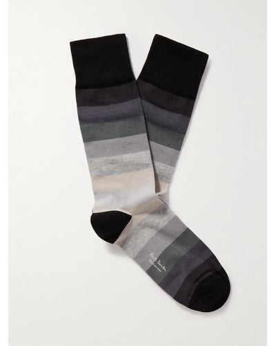 Paul Smith Erwin Striped Cotton-blend Socks - Black