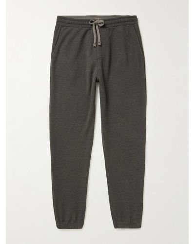 Hartford Joggy Tapered Brushed Cotton-blend Jersey Sweatpants - Grey