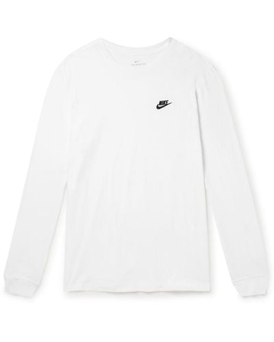 Nike Club Logo-embroidered Cotton-jersey T-shirt - White